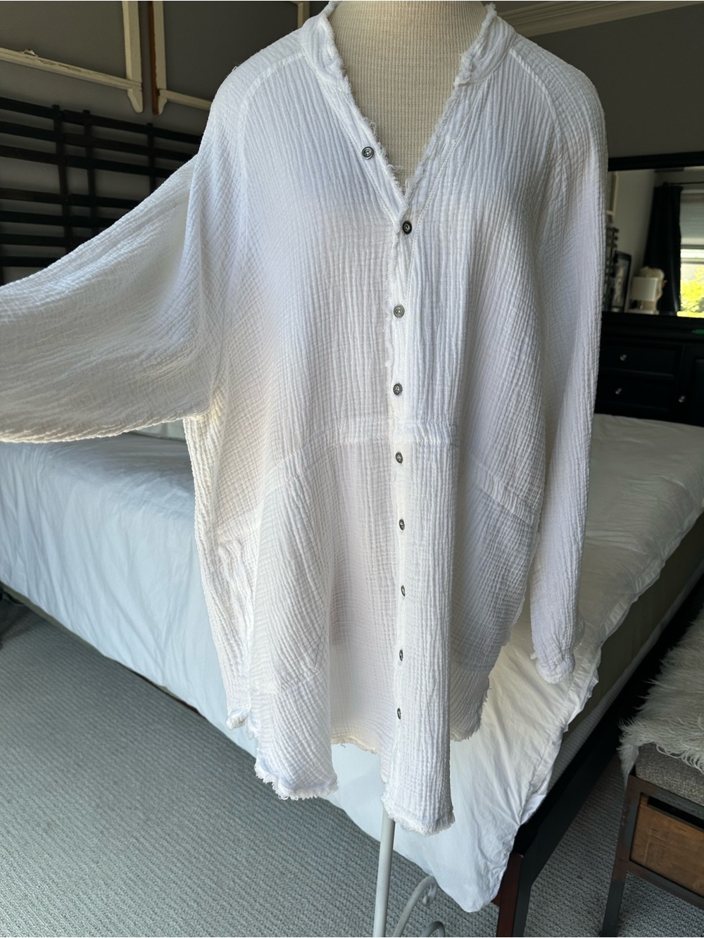 We The Free white gauze top, size large - Picture 3 of 12